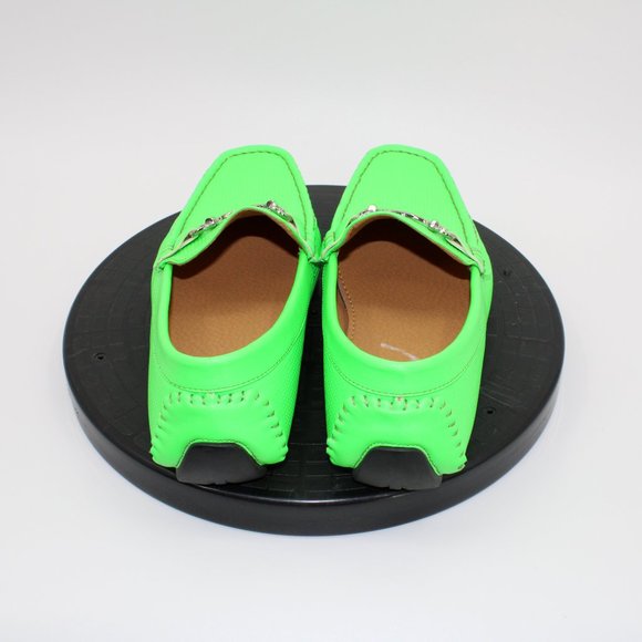 Amali Summer Driving Moccasin Loafer With Silver Ornament Lime Green 8.5M NWOB - Picture 5 of 8